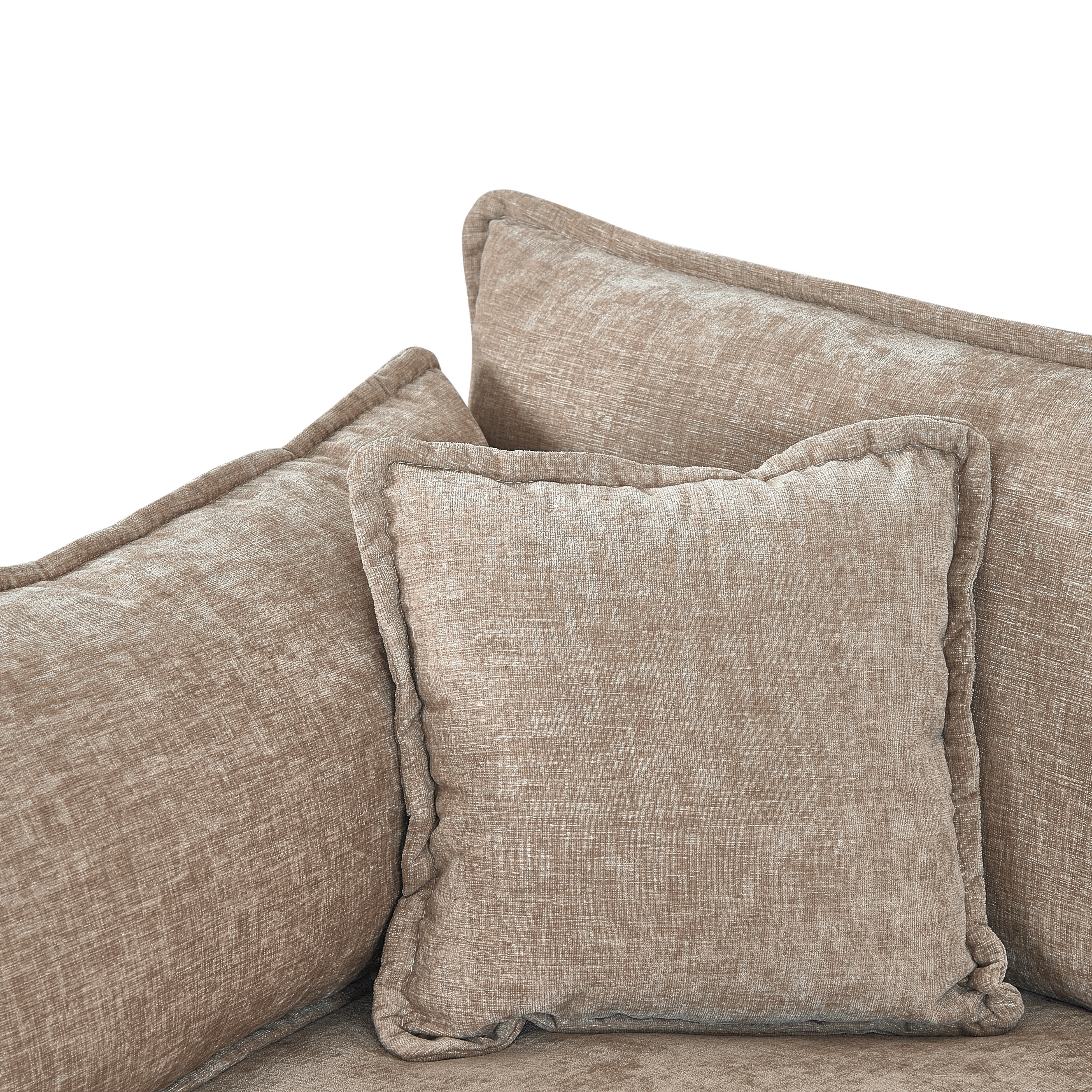 Camel Fabric Ottoman – 3-Layer Plush Footrest With Wood, Stainless Steel Frame, Modern Living Room Extra Seat, Footstool_voghion.com